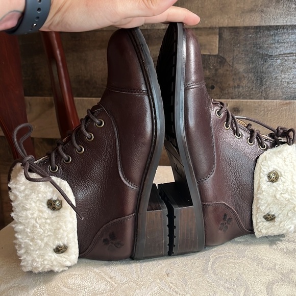 Patricia Nash Lia 2 Boots Leather/Polyester Faux-Fur Size 6 - Picture 7 of 8